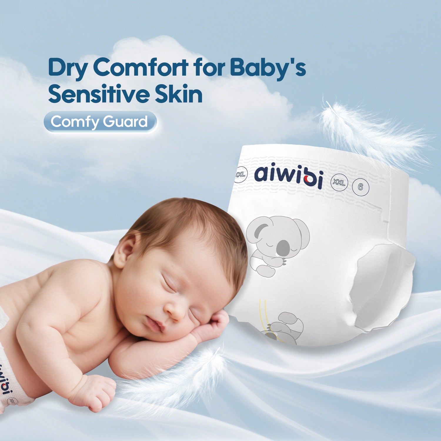 حامي مريح حفاضات الأطفال – عبوة متوسطة